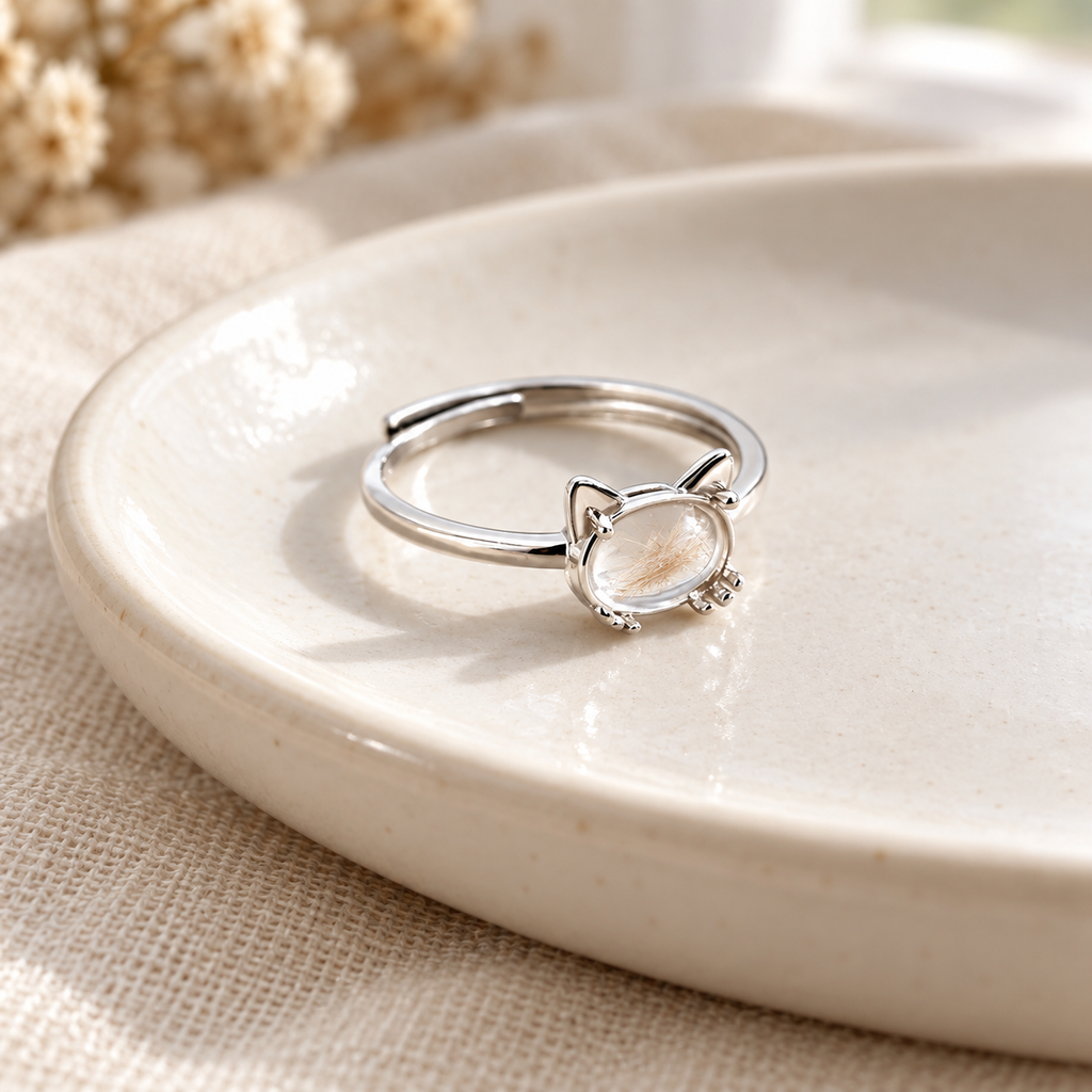 Cat Pet Fur Keepsake Ring