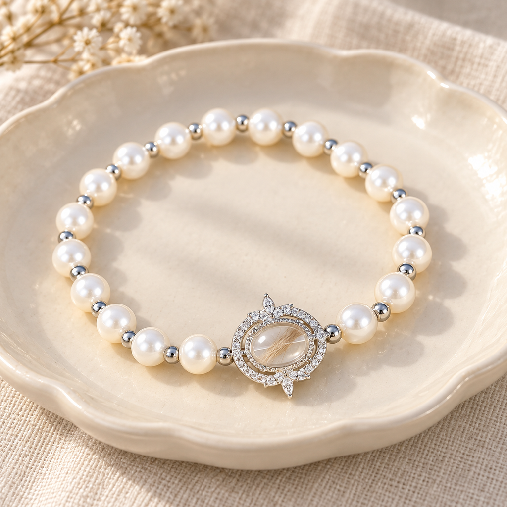 Pearl Pet Fur Keepsake Bracelet
