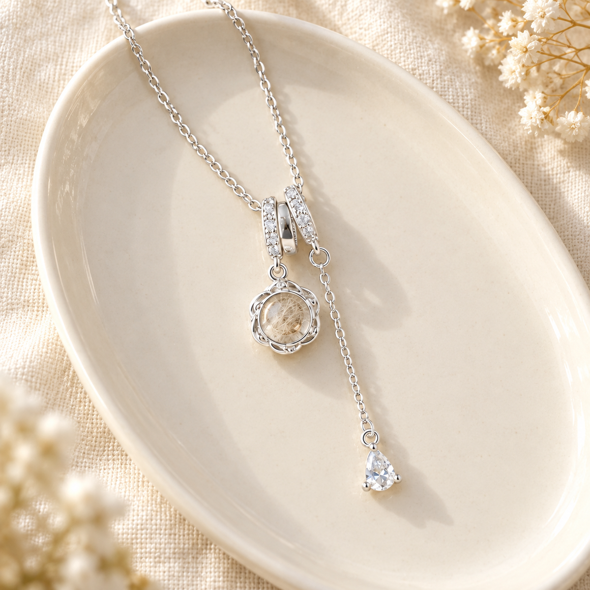 Raindrop Pet Fur Keepsake Necklace
