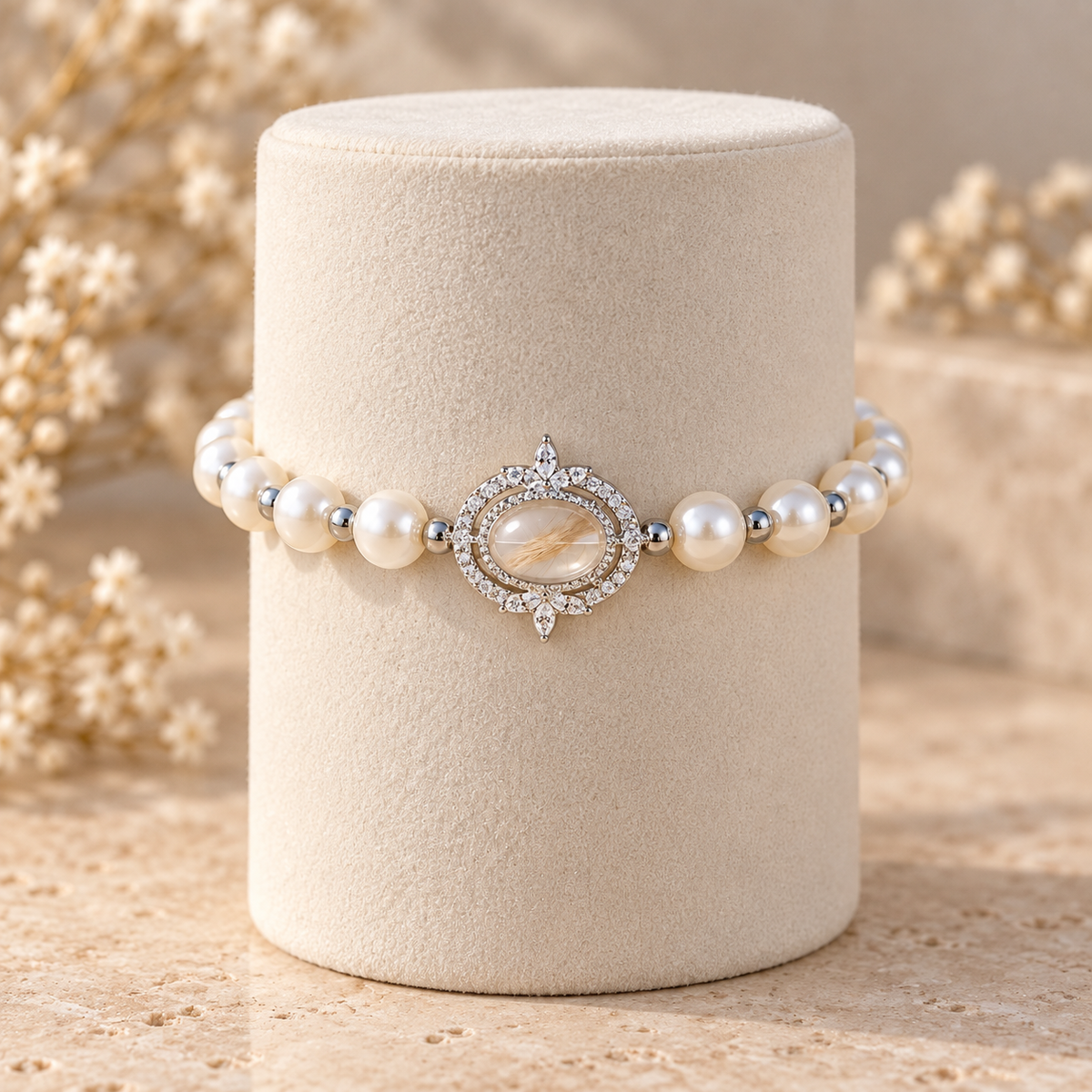 Pearl Pet Fur Keepsake Bracelet