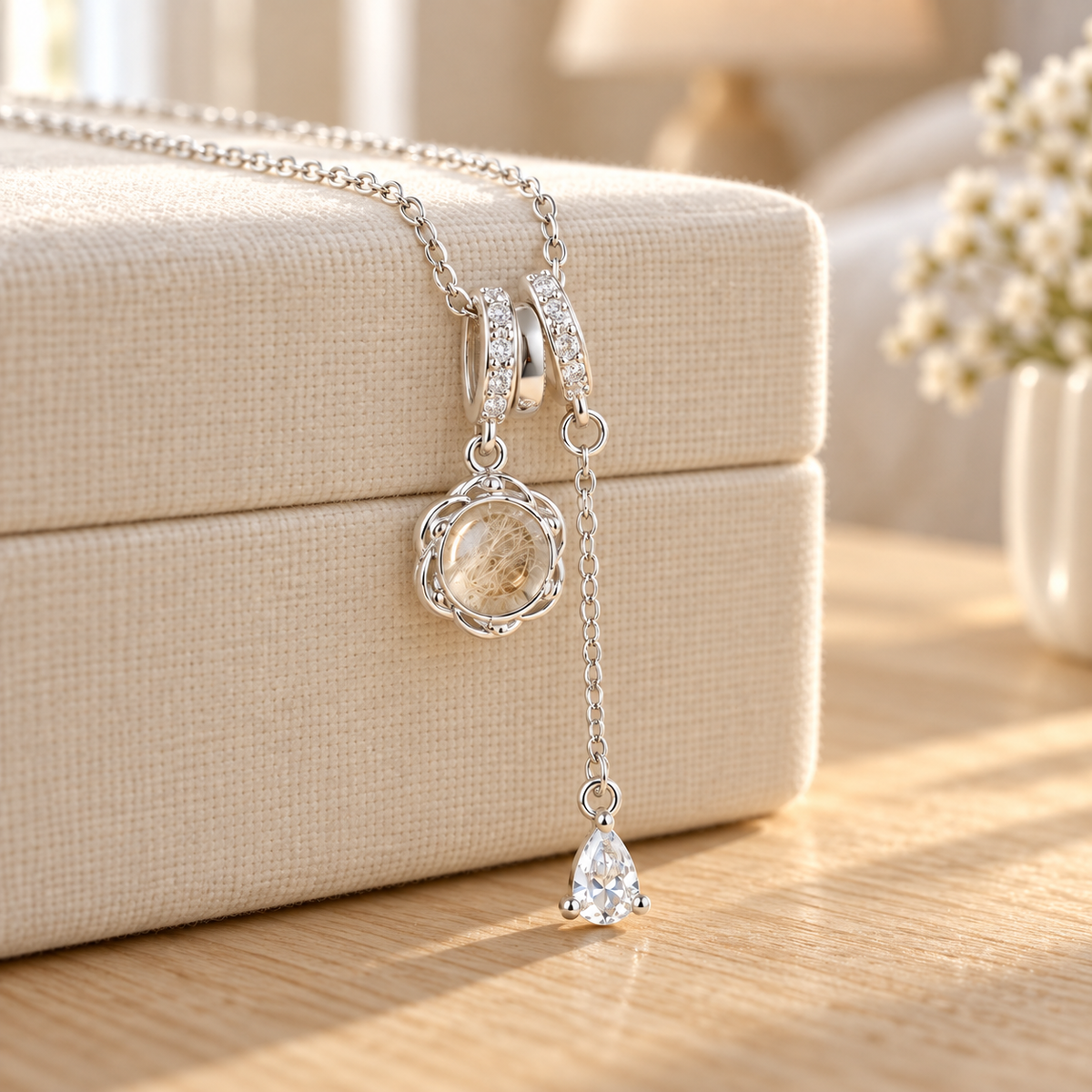 Raindrop Pet Fur Keepsake Necklace