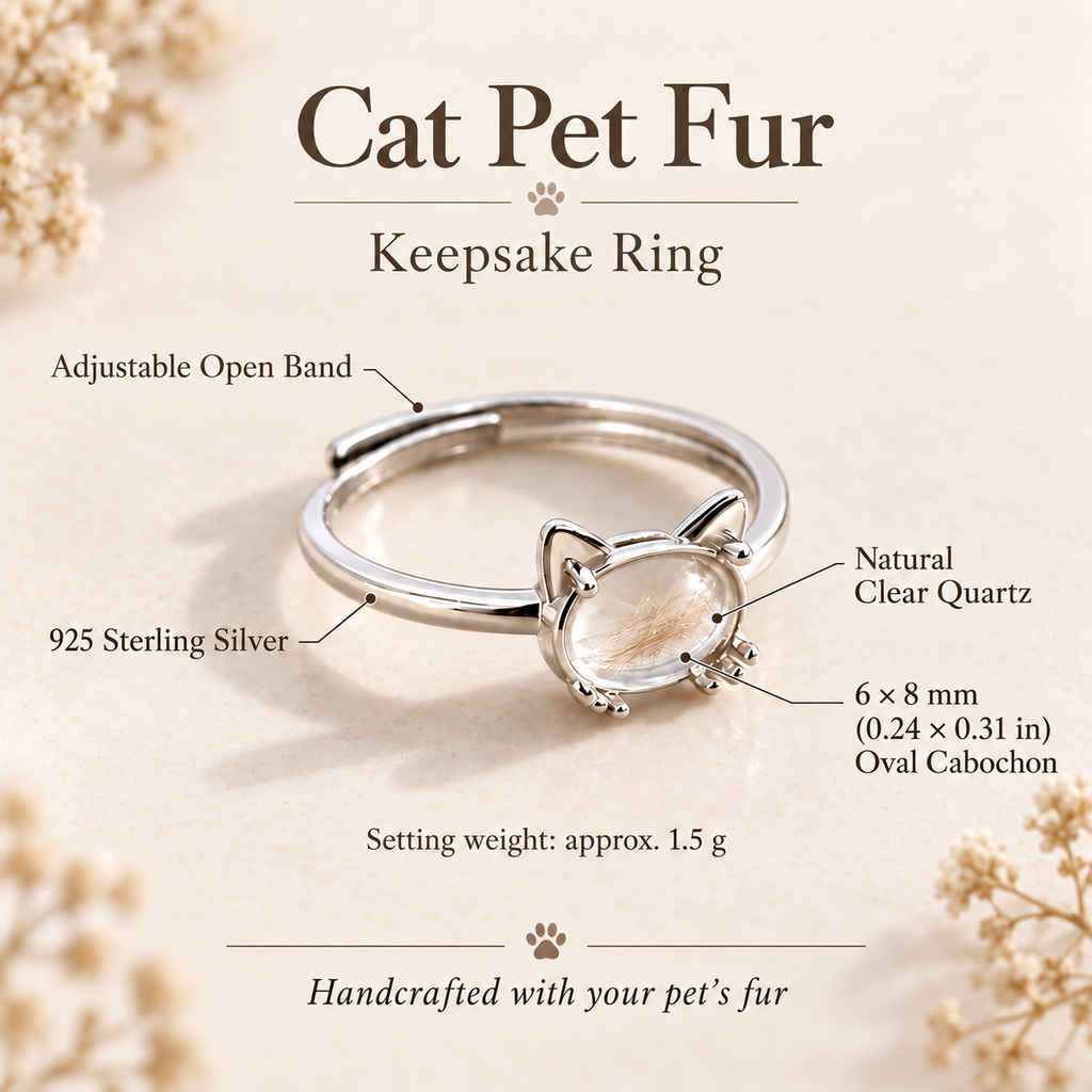 Cat Pet Fur Keepsake Ring
