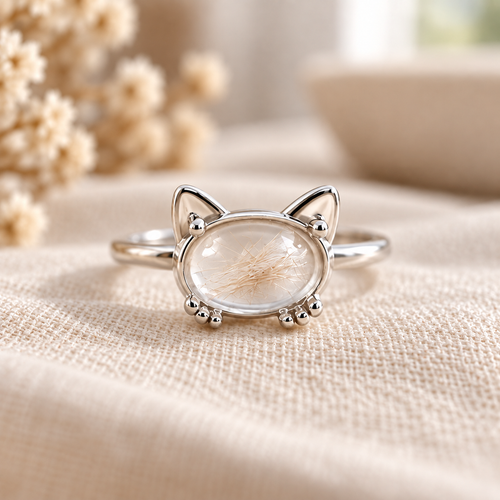 Cat Pet Fur Keepsake Ring