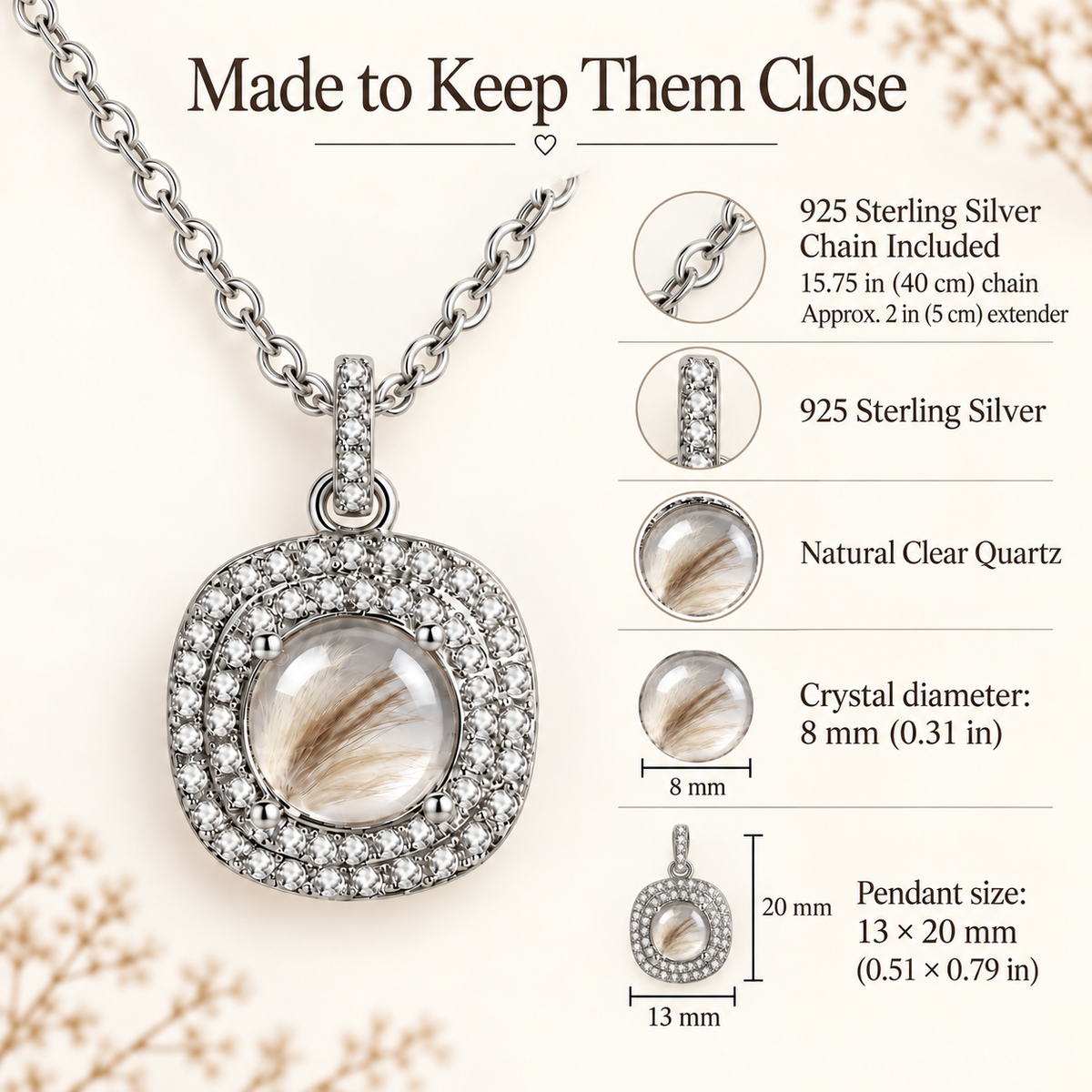Halo Pet Fur Keepsake Necklace