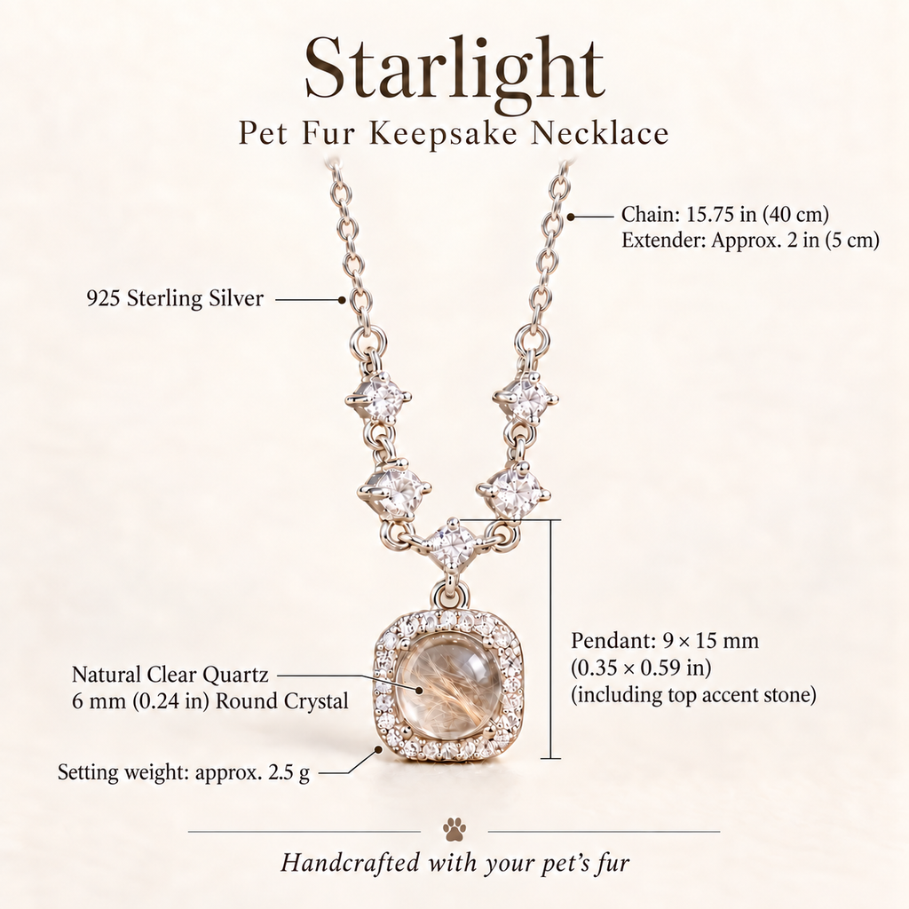 Starlight Pet Fur Keepsake Necklace